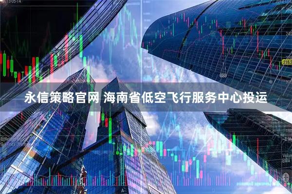 永信策略官网 海南省低空飞行服务中心投运